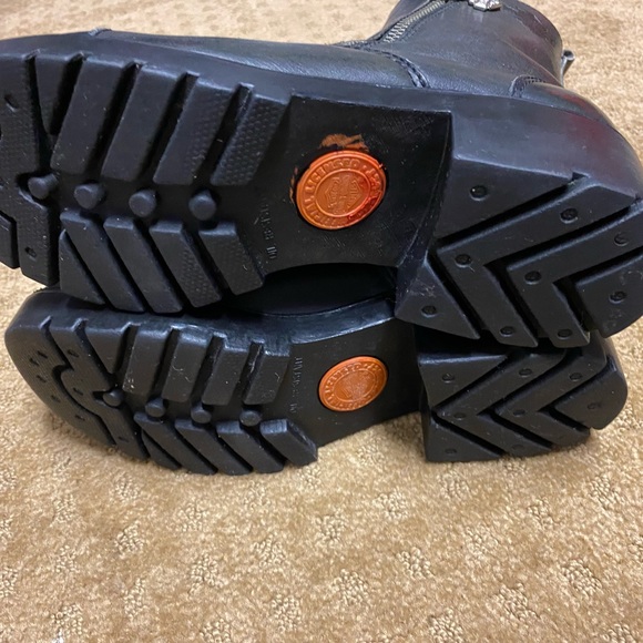 Harley Davidson biker boots black leather double zip chunky size 6.5 like new! - Picture 14 of 16